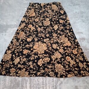 Coldwater Creek Skirt‎ Womens Petite Medium Floral Ruffle Midi Boho Whimsigoth